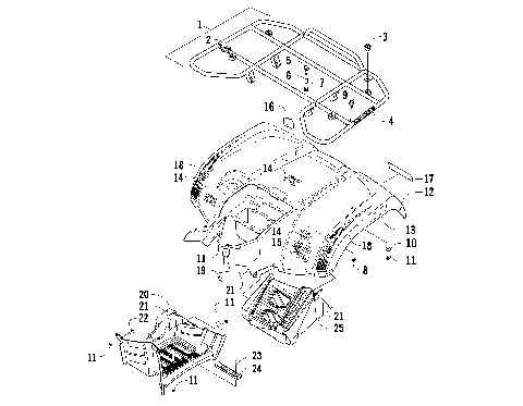 REAR RACK, BODY PANEL, AND FOOTWELL ASSEMBLIES [92365]