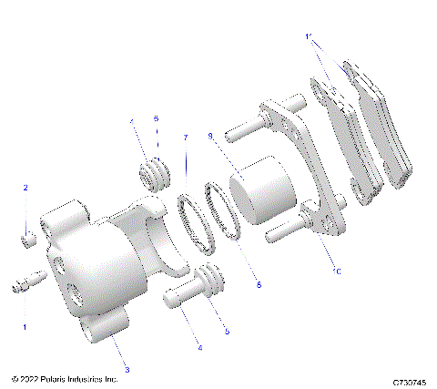 BRAKES, REAR CALIPER - R25CCA57A1 (C730745)