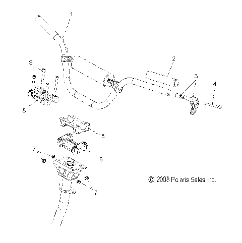 STEERING, HANDLEBAR MOUNTING - S10PL8ESA/EEA (49SNOWHANDLEBAR09ASLT)