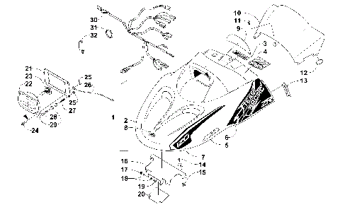 HOOD, HEADLIGHT, AND WINDSHIELD ASSEMBLY [101565]