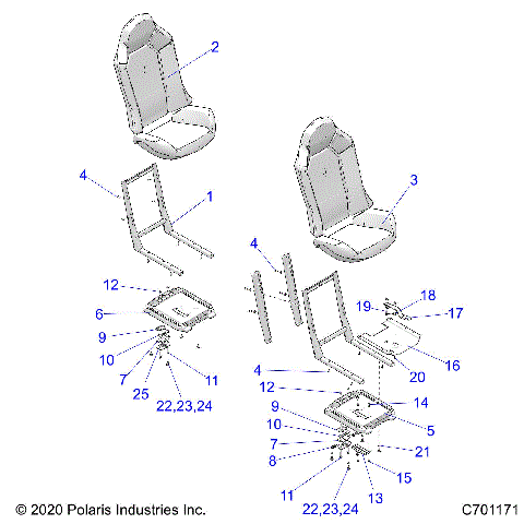 BODY, SEAT ASM. AND SLIDER - Z21NAR99AN/BN (C701171)