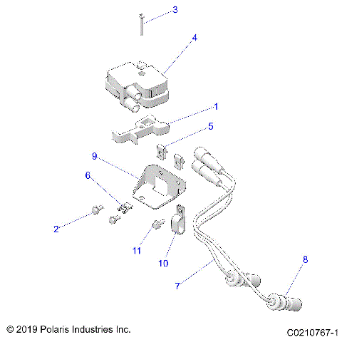 ELECTRICAL, IGNITION COIL MOUNTING - A25SVE95PG (C0210767-1)