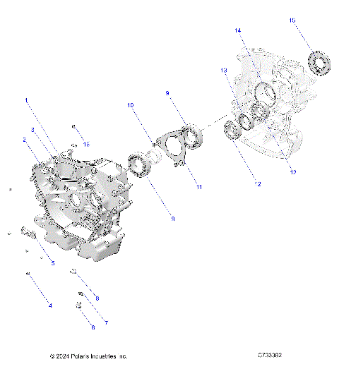 ENGINE, CRANKCASE - R25M4U57Z5/B5/Z6/B6 (C733382)