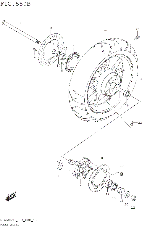 REAR WHEEL (DL650AM3E28)
