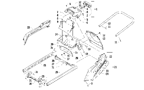REAR BUMPER, RACK RAIL, SNOWFLAP, AND TAILLIGHT ASSEMBLY [89167]