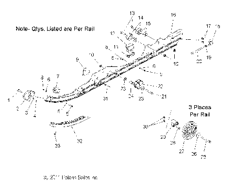 SUSPENSION, RAIL MOUNTING - S12PT6HSL/HEL (49SNOWSUSPRAIL12600)