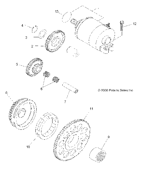 ENGINE, STARTING MOTOR - A07GP52AA/AB (49ATVSTARTER07OUT525)
