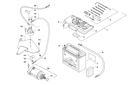 BATTERY AND STARTER ASSEMBLY