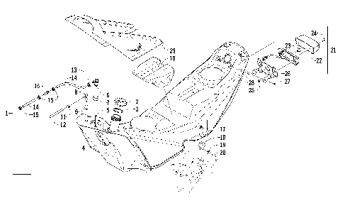 GAS TANK AND TAILLIGHT ASSEMBLY [95850]