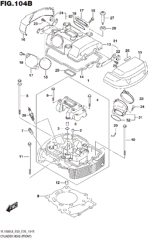 CYLINDER HEAD (FRONT) (VL1500BL8 E28)