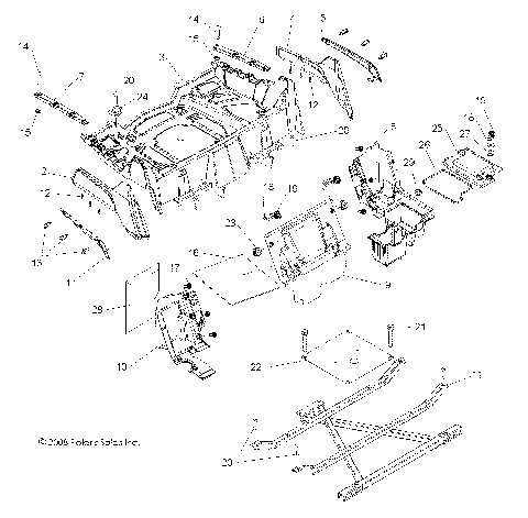 BODY, REAR RACK and FENDERS - R09VH76 ALL OPTIONS (49RGRRACKMTG09RZR)