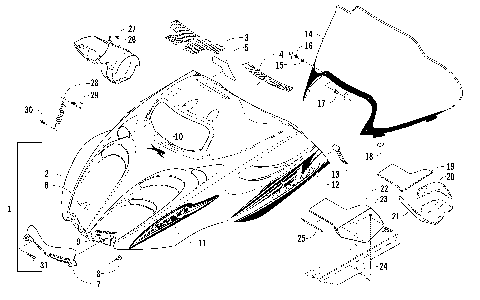 HOOD AND WINDSHIELD ASSEMBLY [87790]