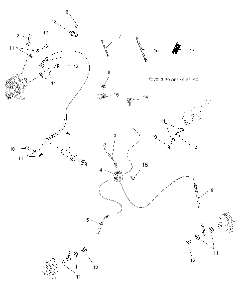 BRAKES, BRAKE LINES - A17SDE57N2/A57N2 (49ATVBRAKELINE14SP570TRG)