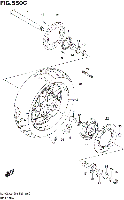 REAR WHEEL (DL1000XAL9 E33)