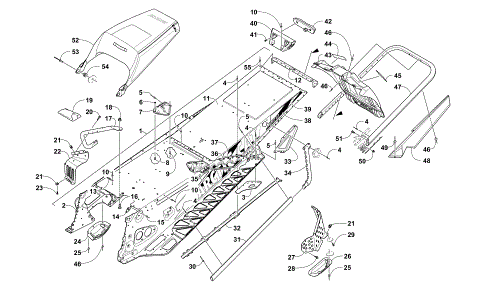 TUNNEL, REAR BUMPER, AND SNOWFLAP ASSEMBLY
