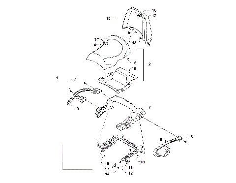 PASSENGER SEAT AND BACKREST ASSEMBLY [92658]