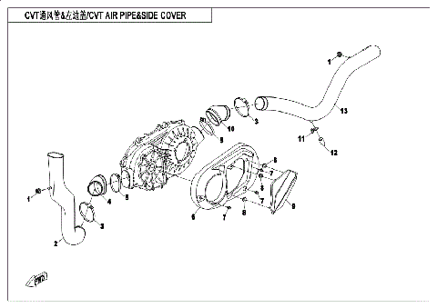 CVT AIR PIPE&SIDE COVER