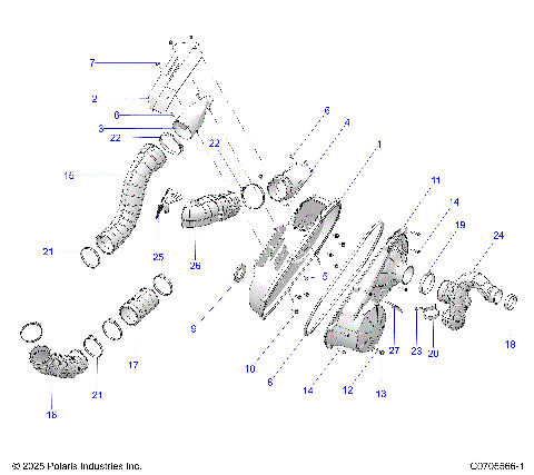 DRIVE TRAIN, CLUTCH COVER AND DUCTING