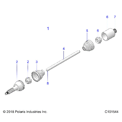 DRIVE TRAIN, REAR DRIVE SHAFT - A20SDE57K5 (C101544)
