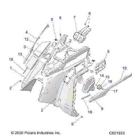 BODY, CONSOLE - S22TDL8RS/8RE ALL OPTIONS (C601933)