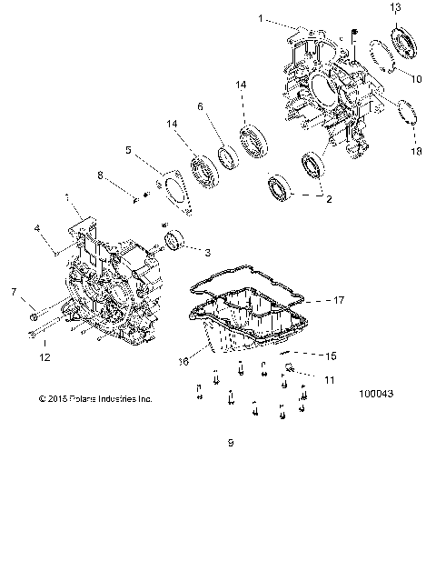 ENGINE, CRANKCASE - A17S6S57C1/CM [100043]