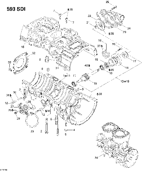 01- Crankcase, Water Pump And Oil Pump