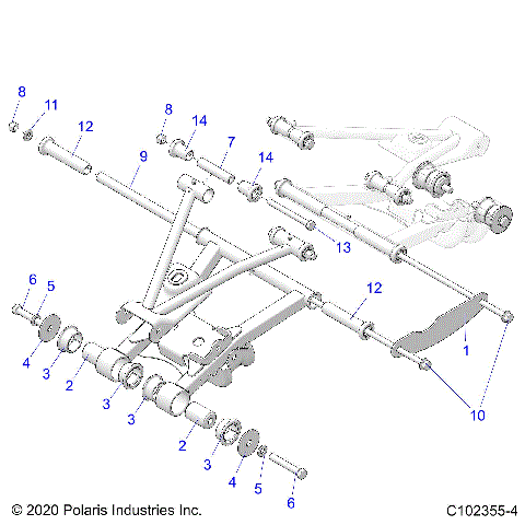 SUSPENSION, REAR CONTROL ARM MOUNTING - A24S6E57A1 (C102355-4)