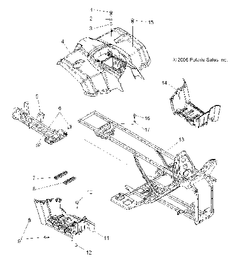CAB, REAR, FRAME and FOOTWELLS - A07LB27AA/AC/LH27AA/AB/AC/AD/AL (49ATVCABRR07HAWK)