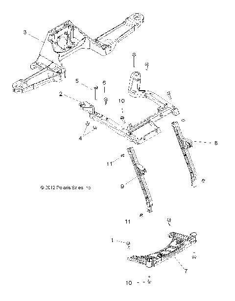 BODY, FRONT RACK SUPPORT - A15SVA85HD (49ATVRACKMTG13850SCRAM)