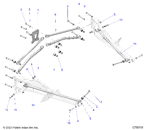 SUSPENSION, REAR TRAILING ARMS MOUNTING - Z25RPP2KAE/BE (C750119)