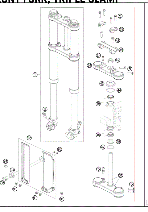FRONT FORK,TRIPLECLAMP 