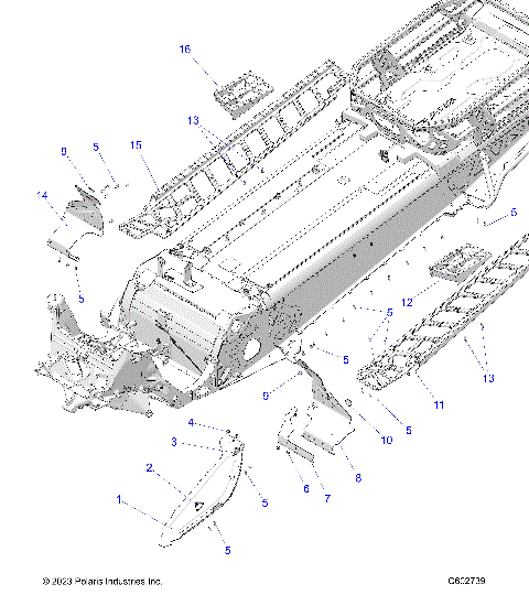 CHASSIS, CLUTCH GUARD, FOOTRESTS, and RUNNINGBOARDS - S25AJE6RSN/6RSP (C602739)