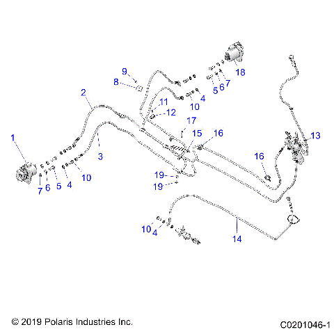 BRAKES, REAR BRAKE LINES - A20SEE57P1 (C0201046-1)