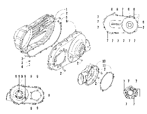 CLUTCH SIDE ENGINE COVERS [96548]