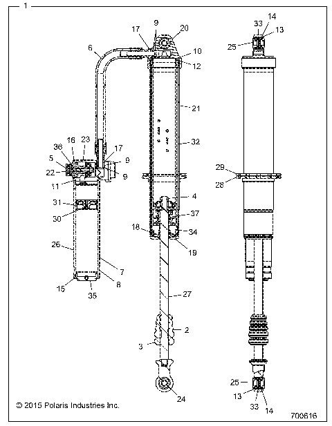 SUSPENSION, REAR SHOCK - Z16VDE92NH/NW (700616)