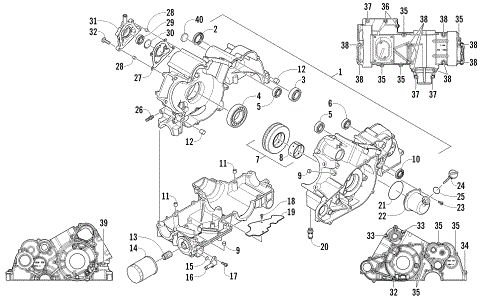 CRANKCASE ASSEMBLY (ENGINE SERIAL NO. UP TO 20101689)