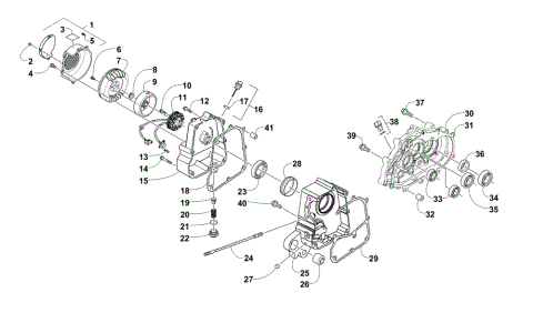 RIGHT CRANKCASE AND COVER ASSEMBLY