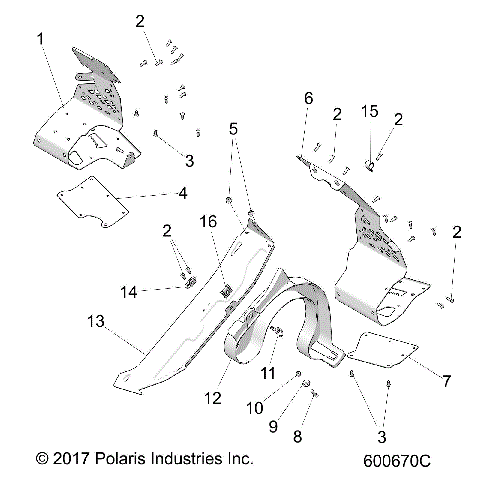 CHASSIS, CLUTCH GUARD and FOOTRESTS - S18FJB8/FJE8/FJP8 ALL OPTIONS (600670)