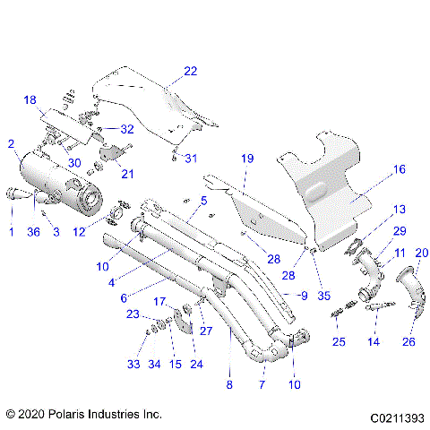 ENGINE, EXHAUST - A21SEA57F1/T57C1/C2/F1/E1/E2 (C0211393)