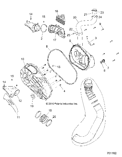 DRIVE TRAIN, CLUTCH COVER AND DUCTING - Z19VFE99NK (701182)