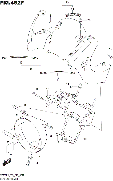 HEADLAMP COVER (SV650XAL9 E33)
