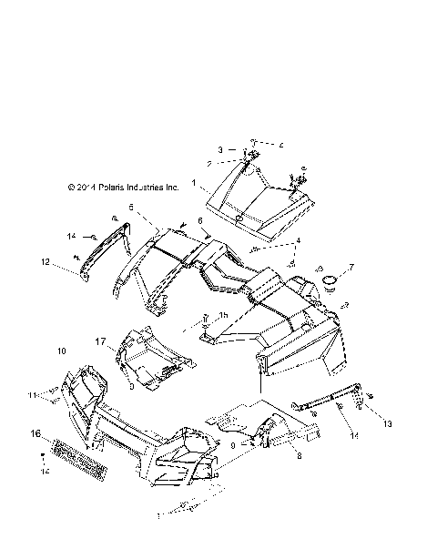 BODY, HOOD and FRONT FASCIA - R14WH9EMD (49MVLATCH14DMCRW)