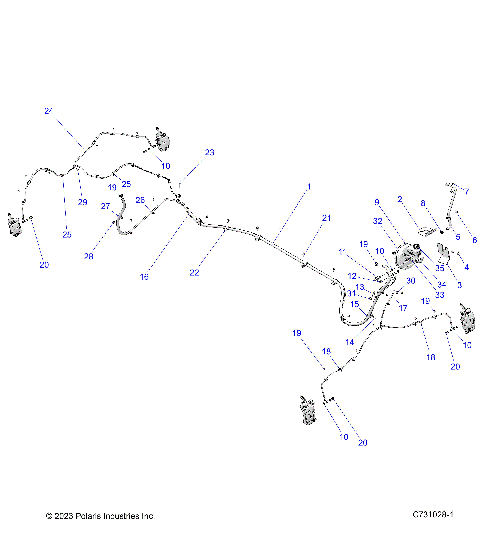 BRAKES, BRAKE LINES AND MASTER CYLINDER - R25X6W1RB9/BD/BM (C731028-1)