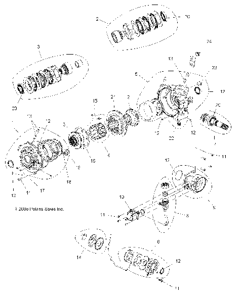 DRIVE TRAIN, FRONT GEARCASE INTERNALS - A09ZX85FS/CFS (49ATVGEARCASEFWBD09SPXP550)