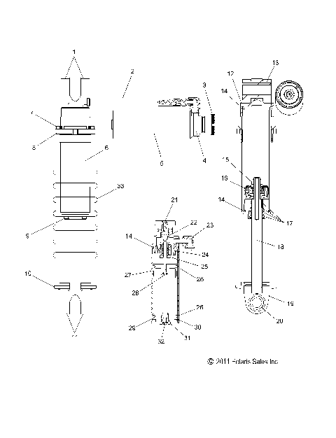 SUSPENSION, SHOCK, FRONT TRACK - S14MX6JSA/JEA (49SNOWSHOCKFRONT7043902)