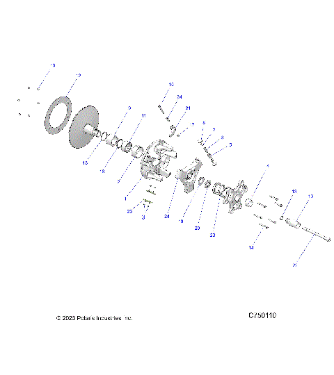 DRIVE TRAIN, PRIMARY CLUTCH - Z22RGL2KAP/AL/BK/BP/BT (C750110)