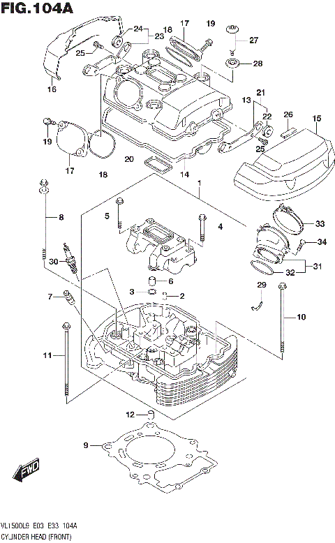 CYLINDER HEAD (FRONT) (VL1500BL9 E03)