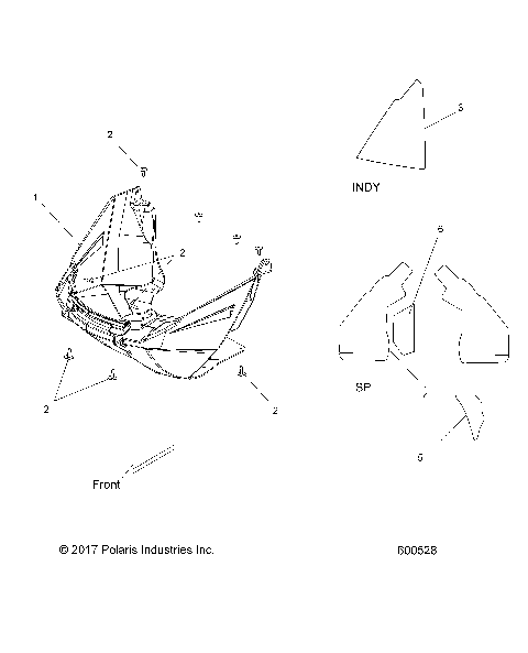 BODY, NOSEPAN ASM. - S18CBA6GS/CBB6GS ALL OPTIONS (49SNOWNOSEPAN16INDY)