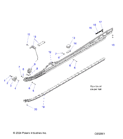 SUSPENSION, RAIL BEAM MOUNTING, LH/RH, 165