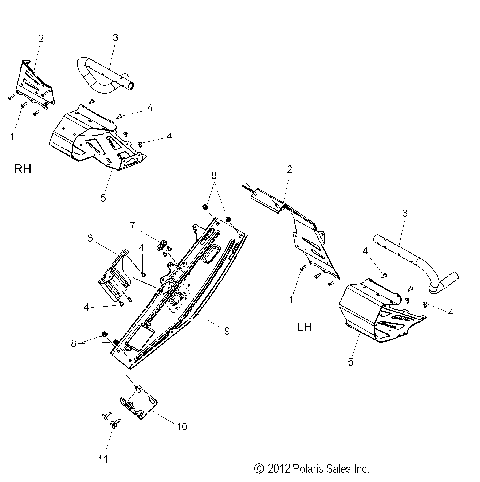 CHASSIS, CLUTCH GUARD and FOOTRESTS - S14BS6GSA/GSL/GEL (49SNOWCLUTCHGUARD13600SB)